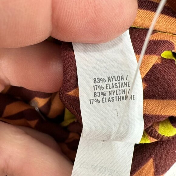 Aerie Real Me Xtra 7/8 Leggings Brown Yellow Neon Houndstooth Women's‎ Medium - Picture 6 of 7